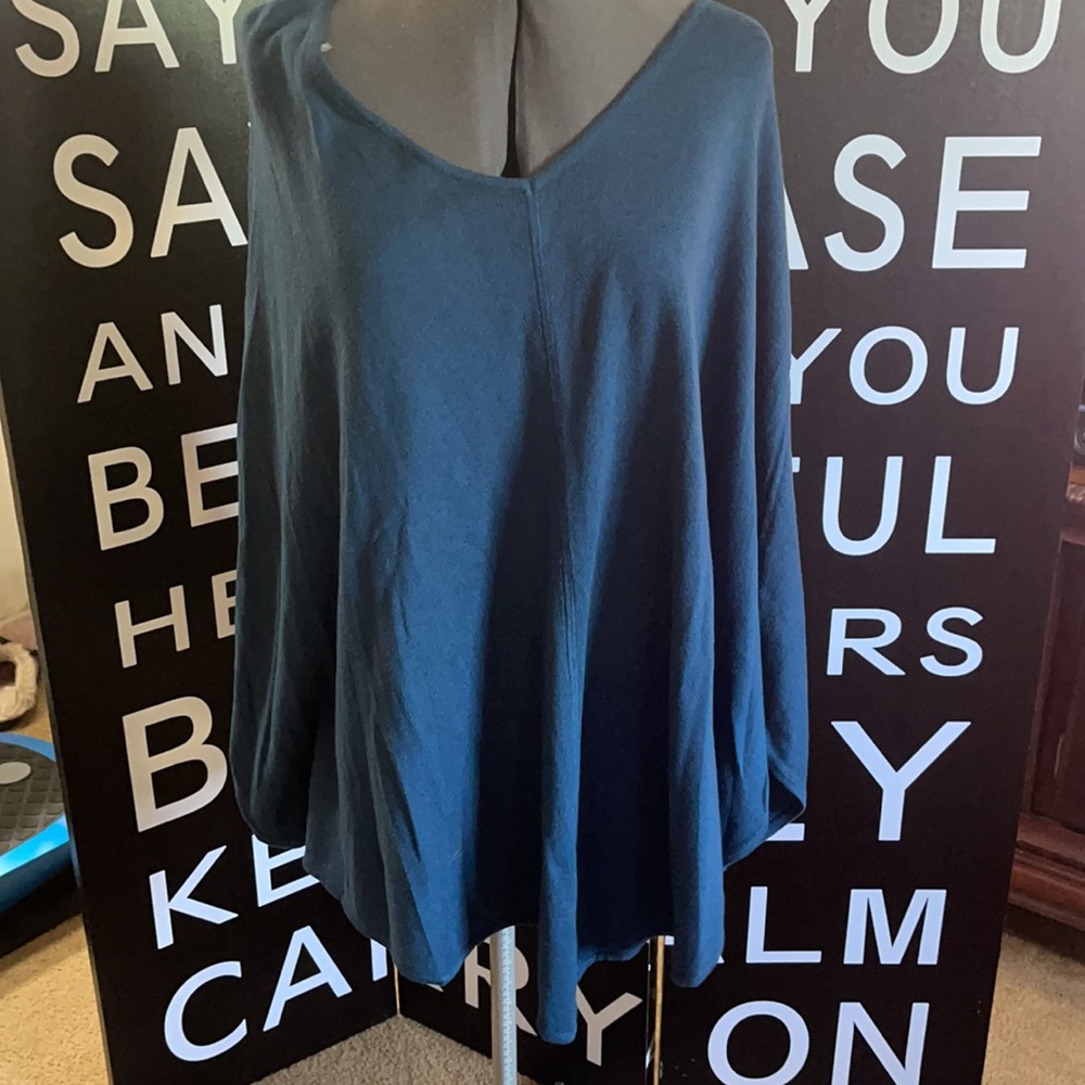 Melissa McCarthy by Seven Dusty Blue Poncho Top